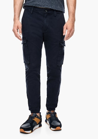 s.Oliver Tapered Cargobroek in Blauw: voorkant