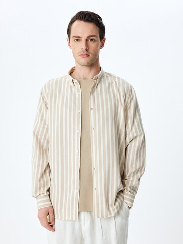 Koton Regular fit Button Up Shirt in Beige: front