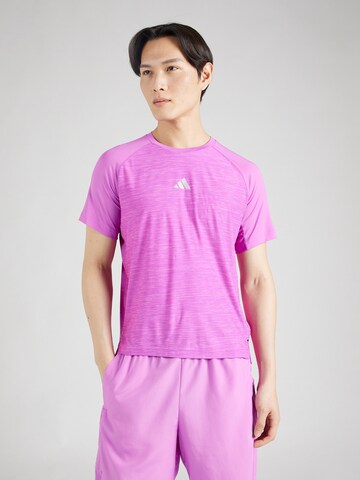 T-Shirt fonctionnel 'GYM+ 3-Stripes' ADIDAS PERFORMANCE en violet : devant