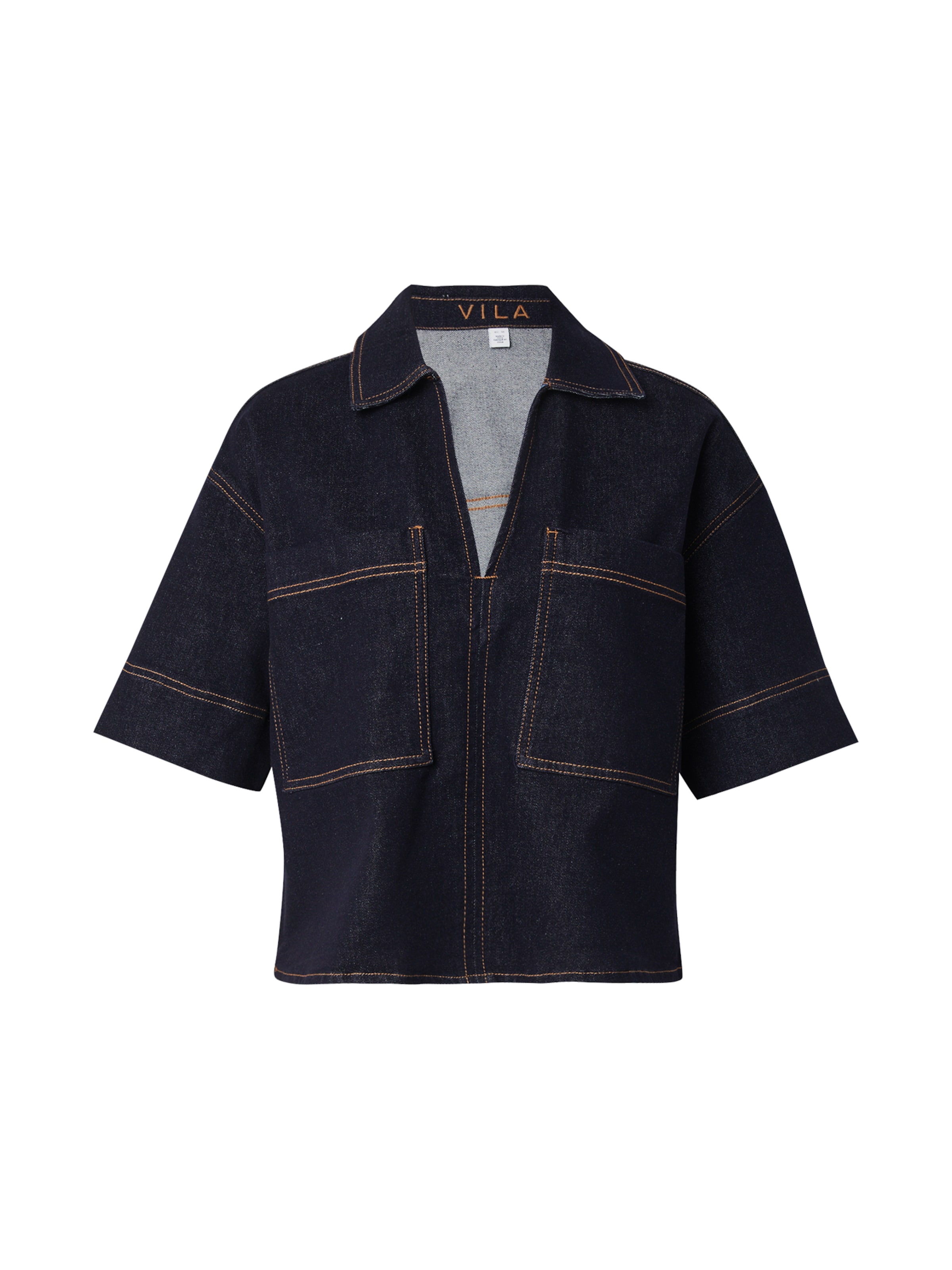 VILA Блуза &#x27;VILEVA&#x27; в синьо: отпред