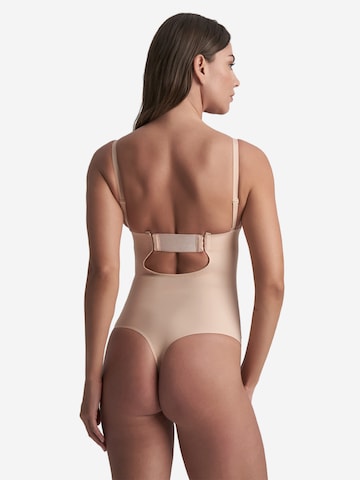 Bye Bra Shapingbody 'Sculpting Bodysuit Deep V Thong' in Beige