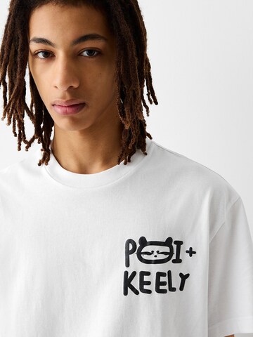 T-Shirt Bershka en blanc
