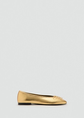 MANGO Ballet Flats in Gold