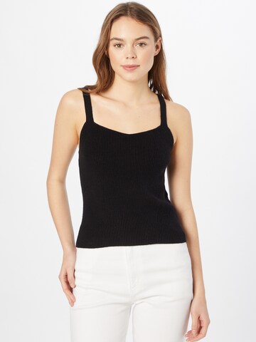 Calvin Klein Regular Gebreide top in Zwart: voorkant