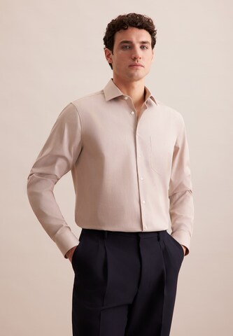 SEIDENSTICKER Regular fit Business shirt in Brown: front