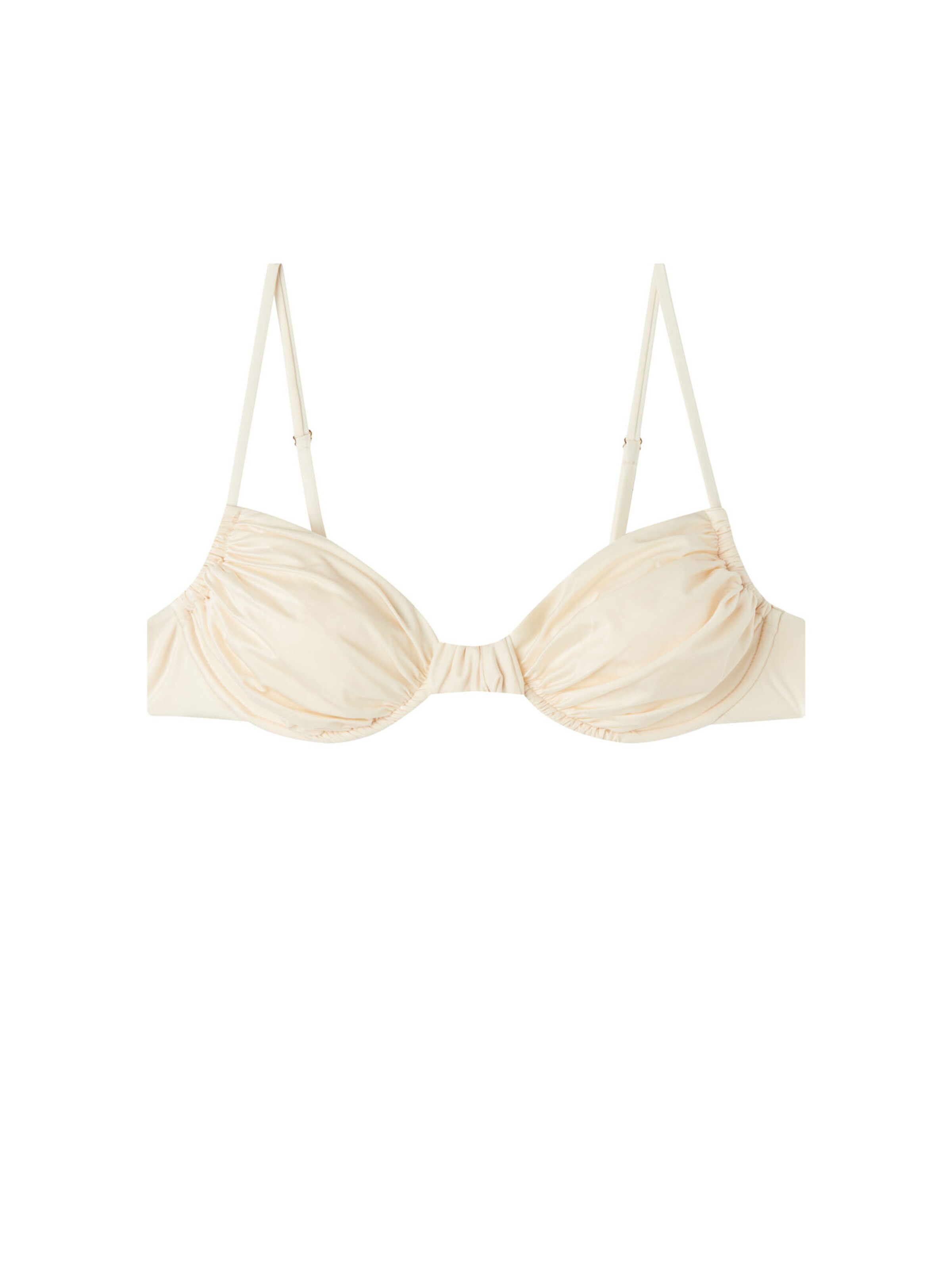CALZEDONIA Bikini Top 'Shiny Satin' in White: front