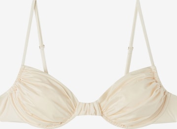 CALZEDONIA Bikini Top 'Shiny Satin' in White: front