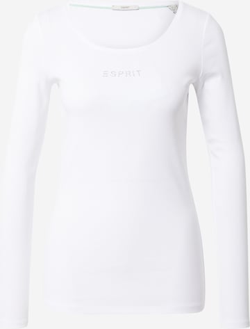 T-shirt ESPRIT en blanc : devant