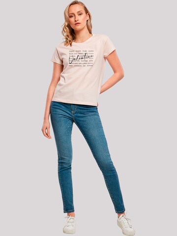 F4NT4STIC Shirt 'Valentine Herz Hugs Kisses Love Flowers Joy' in Pink