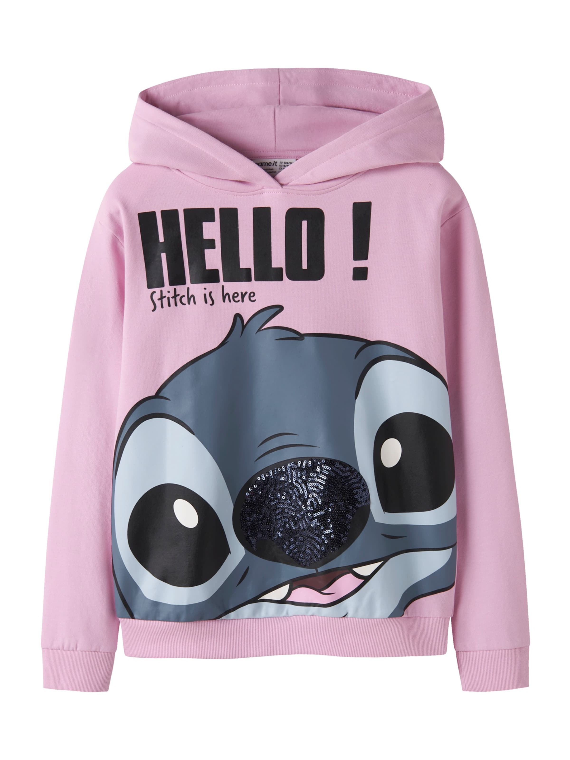 NAME IT Sweatshirt 'NKFOlbana Stitch' in Roze: voorkant