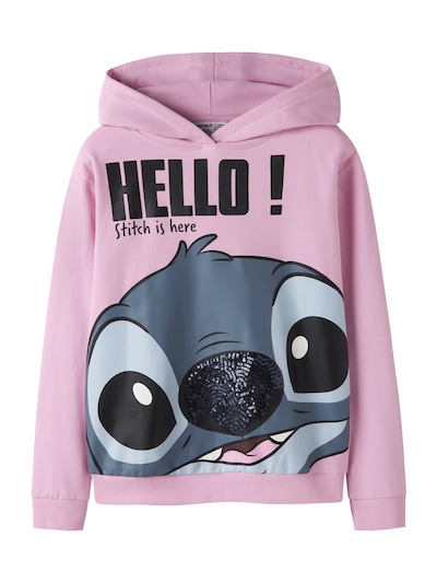NAME IT Sweatshirt 'NKFOLBANA STITCH' in 122-128 in opal / hellblau / pink / schwarz, Produktansicht