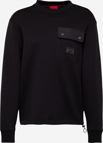 HUGOSweater majica 'Dhaluli' - crna boja: prednji dio