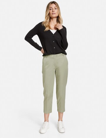 GERRY WEBER Slim fit Trousers with creases in Green