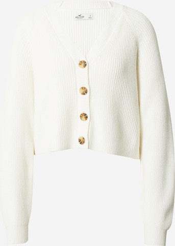 HOLLISTER Knit Cardigan in White: front