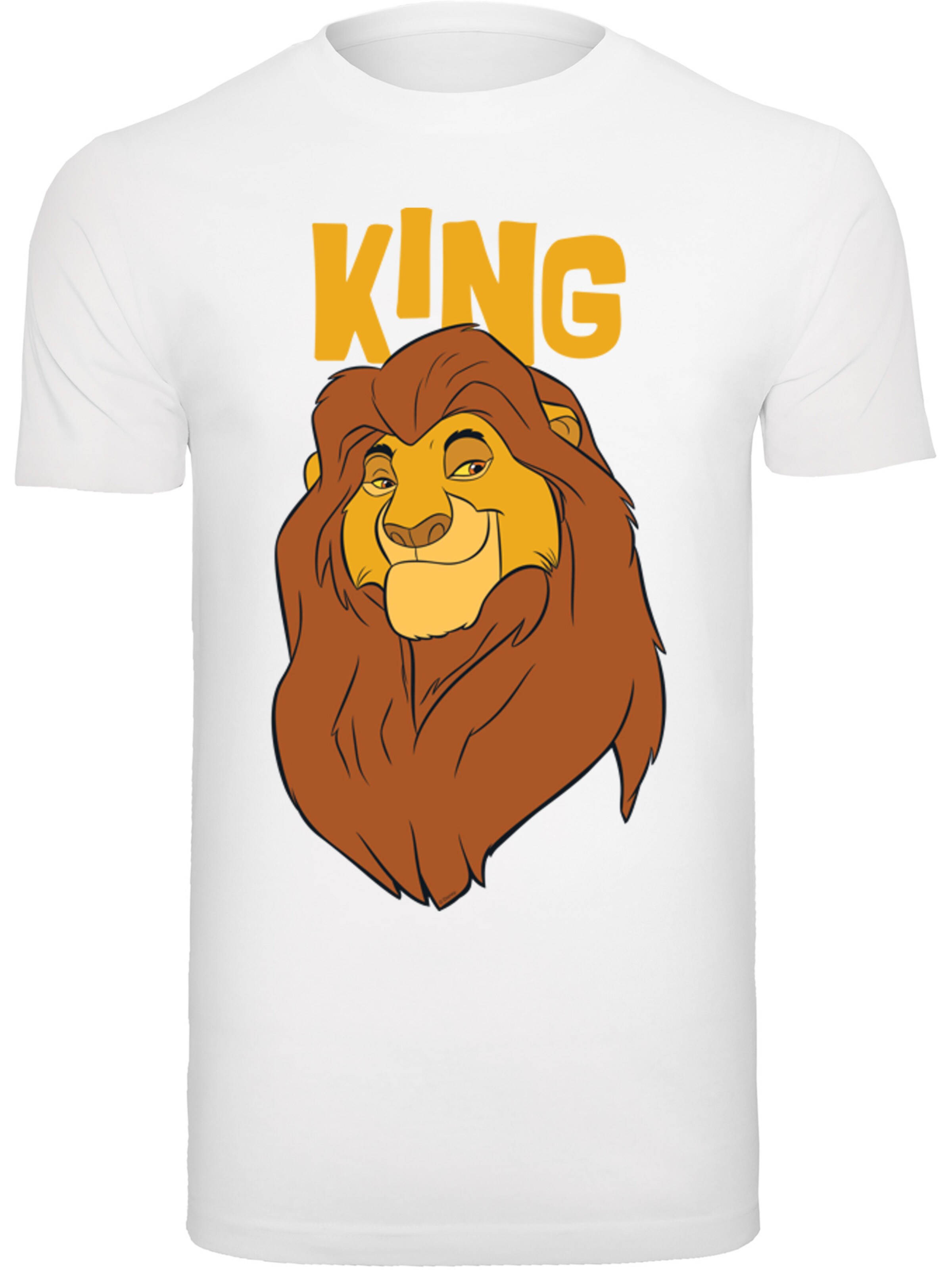 T-Shirt 'Disney The König der Löwen Mufasa King' F4NT4STIC en blanc : devant