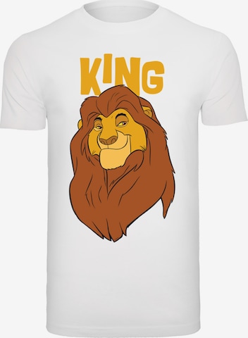 T-Shirt 'Disney The König der Löwen Mufasa King' F4NT4STIC en blanc : devant