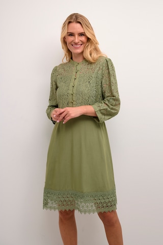 Cream Shirt Dress 'Milla' in Green: front