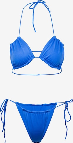 Kalaia Triangel Bikini 'Purple Leopard Gummie Bikini' in Blau: Vorderseite