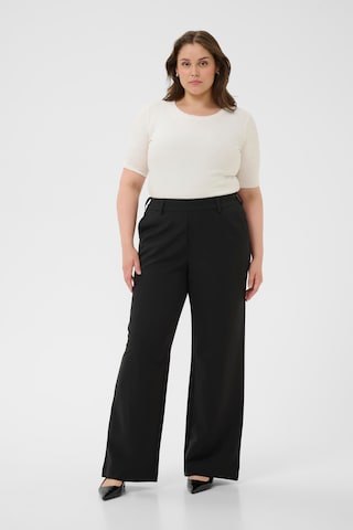 Wide Leg Pantalon chino 'KCHalley' KAFFE CURVE en noir