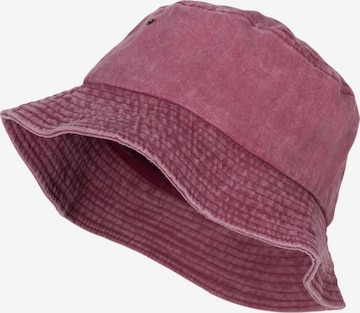 styleBREAKER Hut 'Fischerhut in Washed Optik' in Rot: Vorderseite