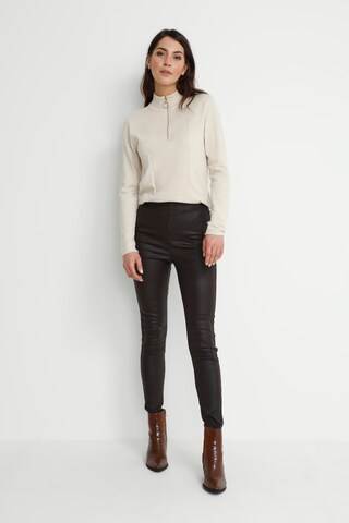 Cream Skinny Leggings 'Tabea' in Brown