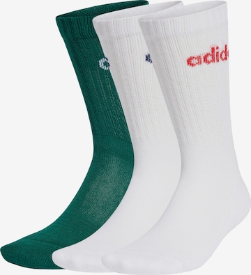 Chaussettes de sport 'Linear Crew Cushioned 3 Pairs' ADIDAS PERFORMANCE en vert : devant