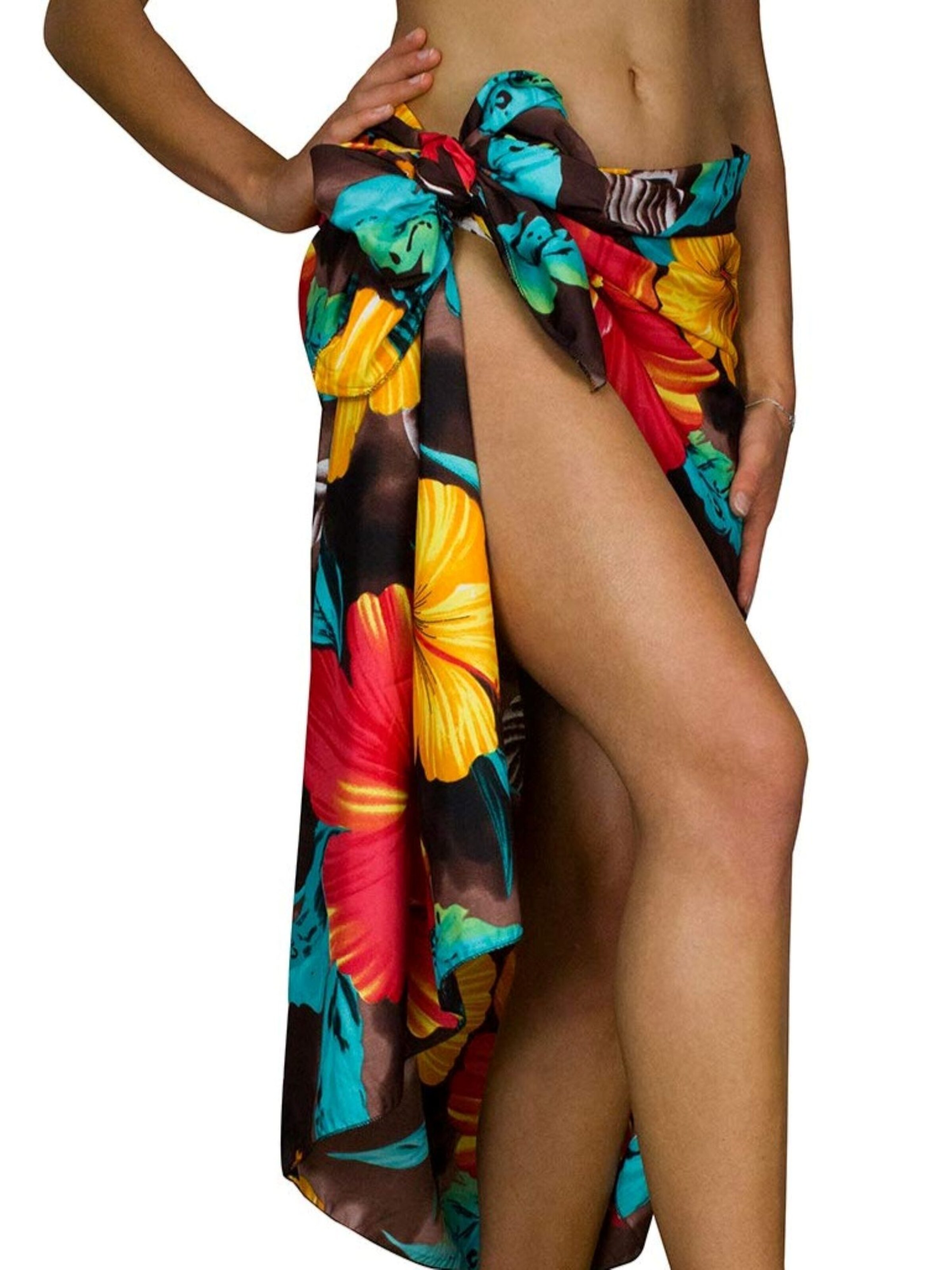 King Kameha Beach Towel 'Big Flower' in Brown