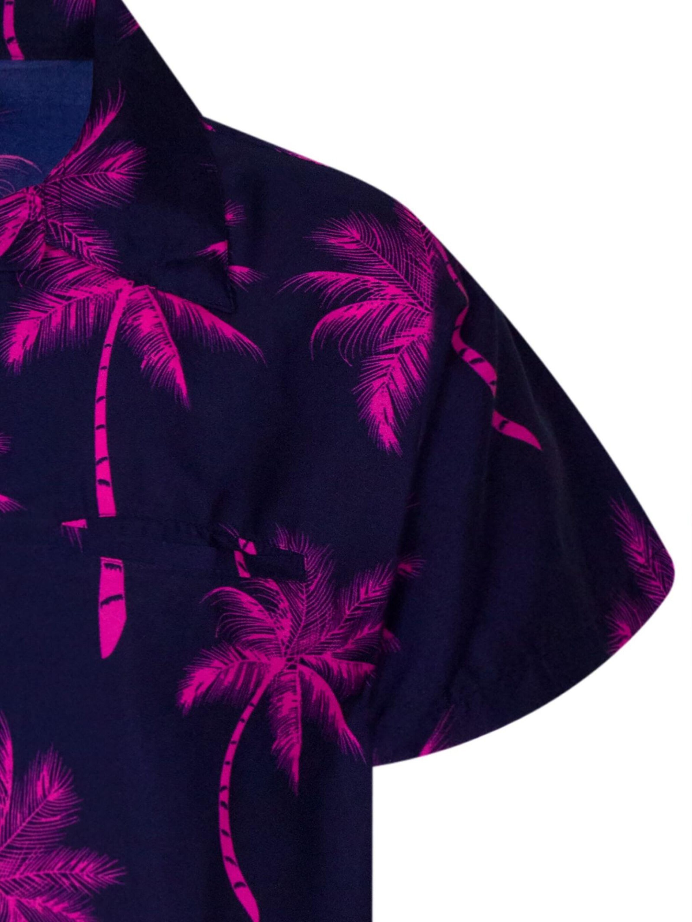 King Kameha Shirt 'Palmshadow' in Blau