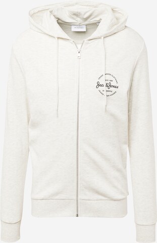 JACK & JONES Sweatjakke 'FOREST' i hvid: forside