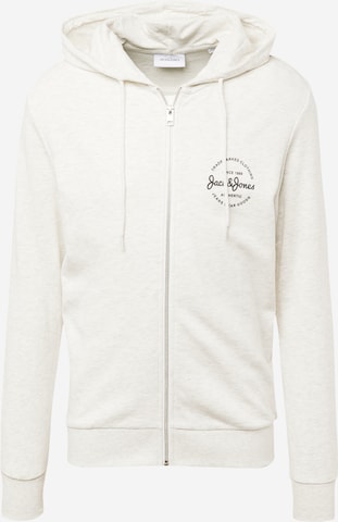 JACK & JONES Sweatjakke 'FOREST' i hvid: forside