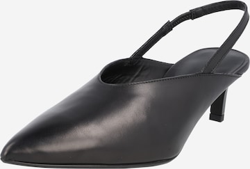 Calvin Klein Дамски обувки на ток с отворена пета в черно: отпред