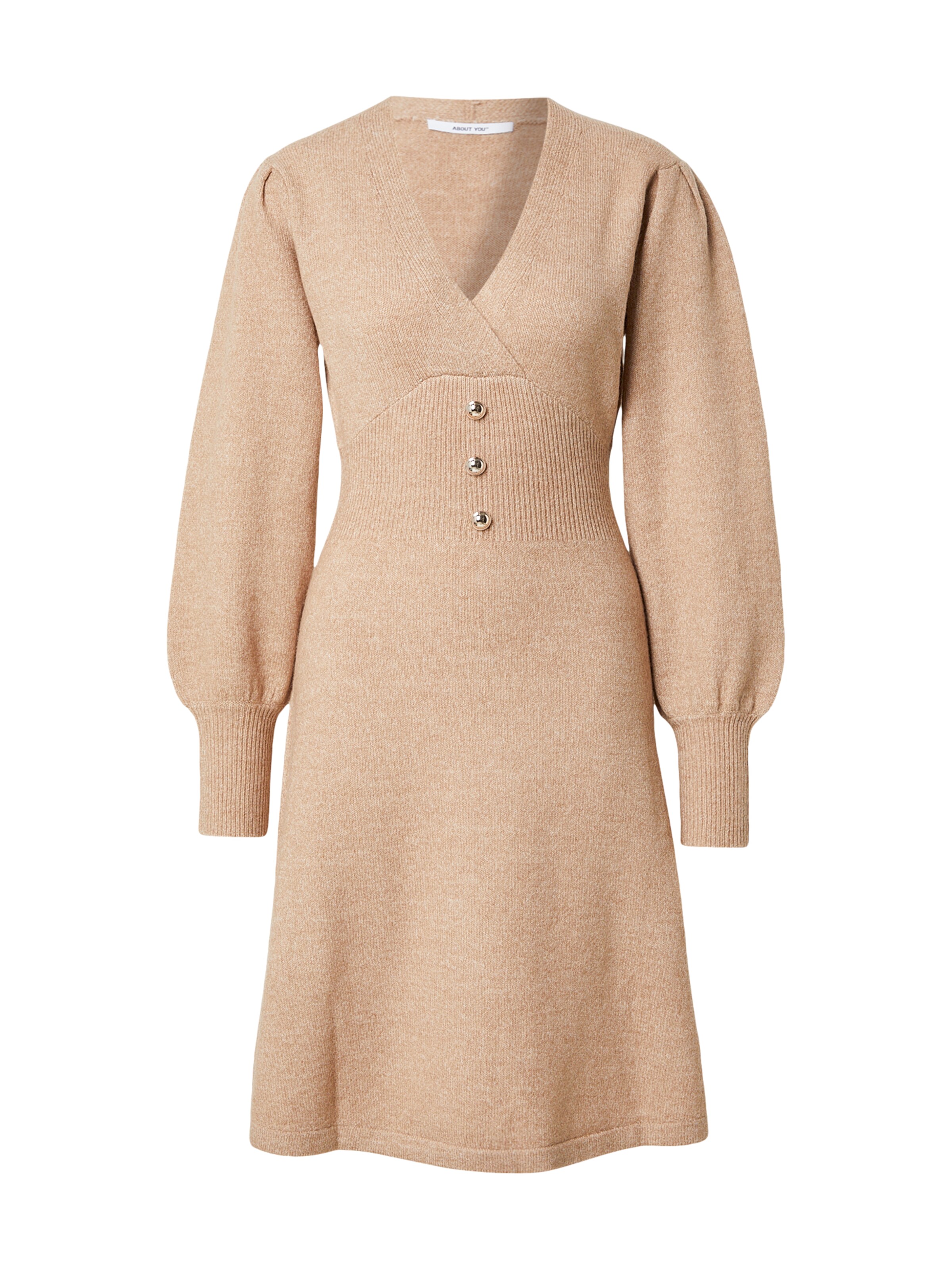 ABOUT YOU Gebreide jurk 'Wren' in de kleur Beige gemêleerd, Productweergave