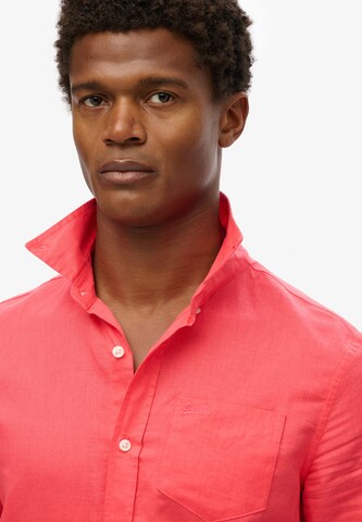 Superdry Regular fit Button Up Shirt in Pink