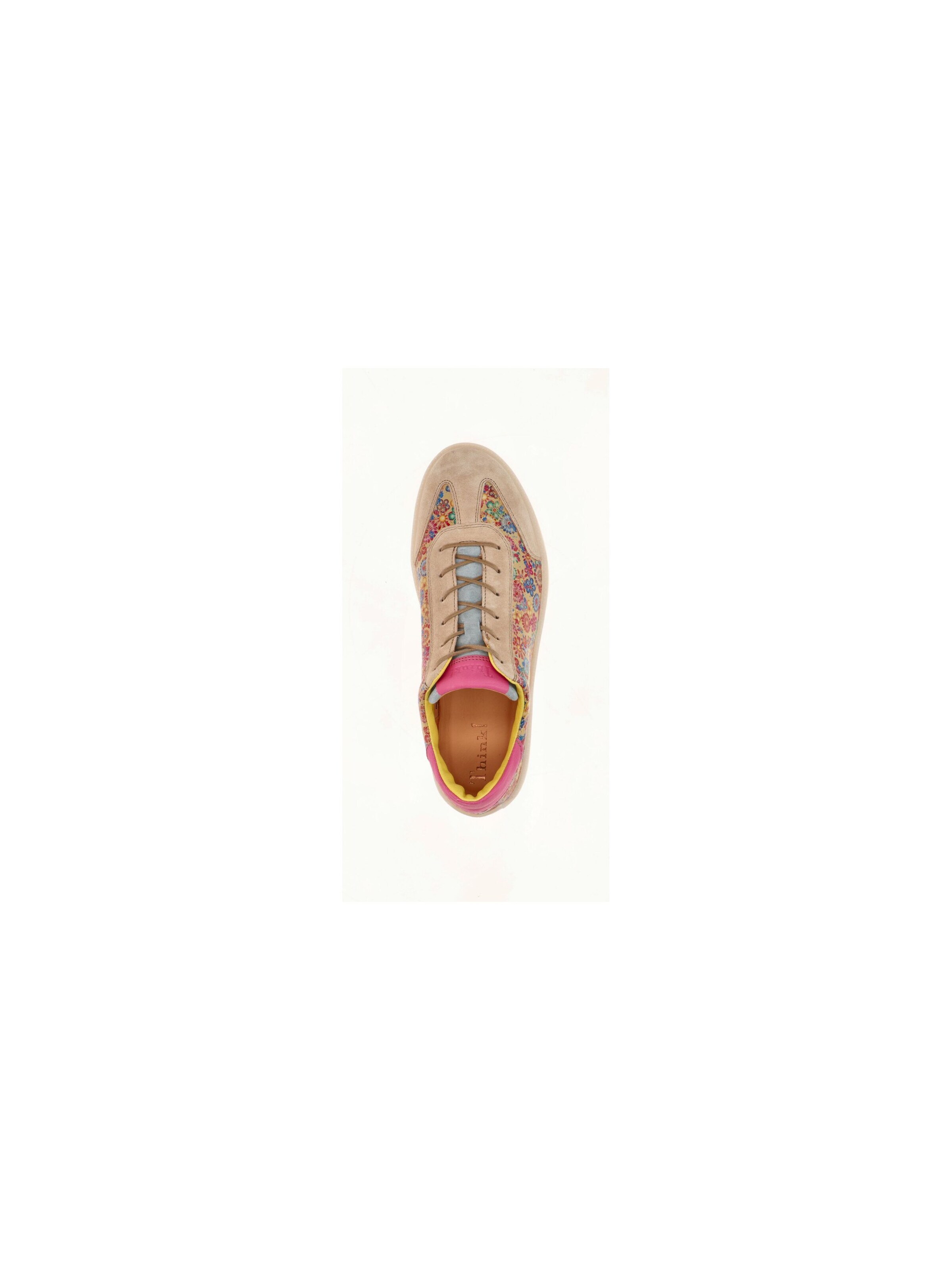 THINK! Lace-Up Shoes 'Think Turna Schuhe Sneaker beige bunt Blüten 1104' in Beige