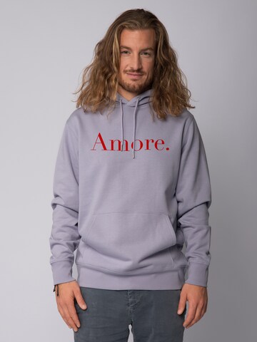 Felpa ' Amore ' di Watapparel in lilla: frontale