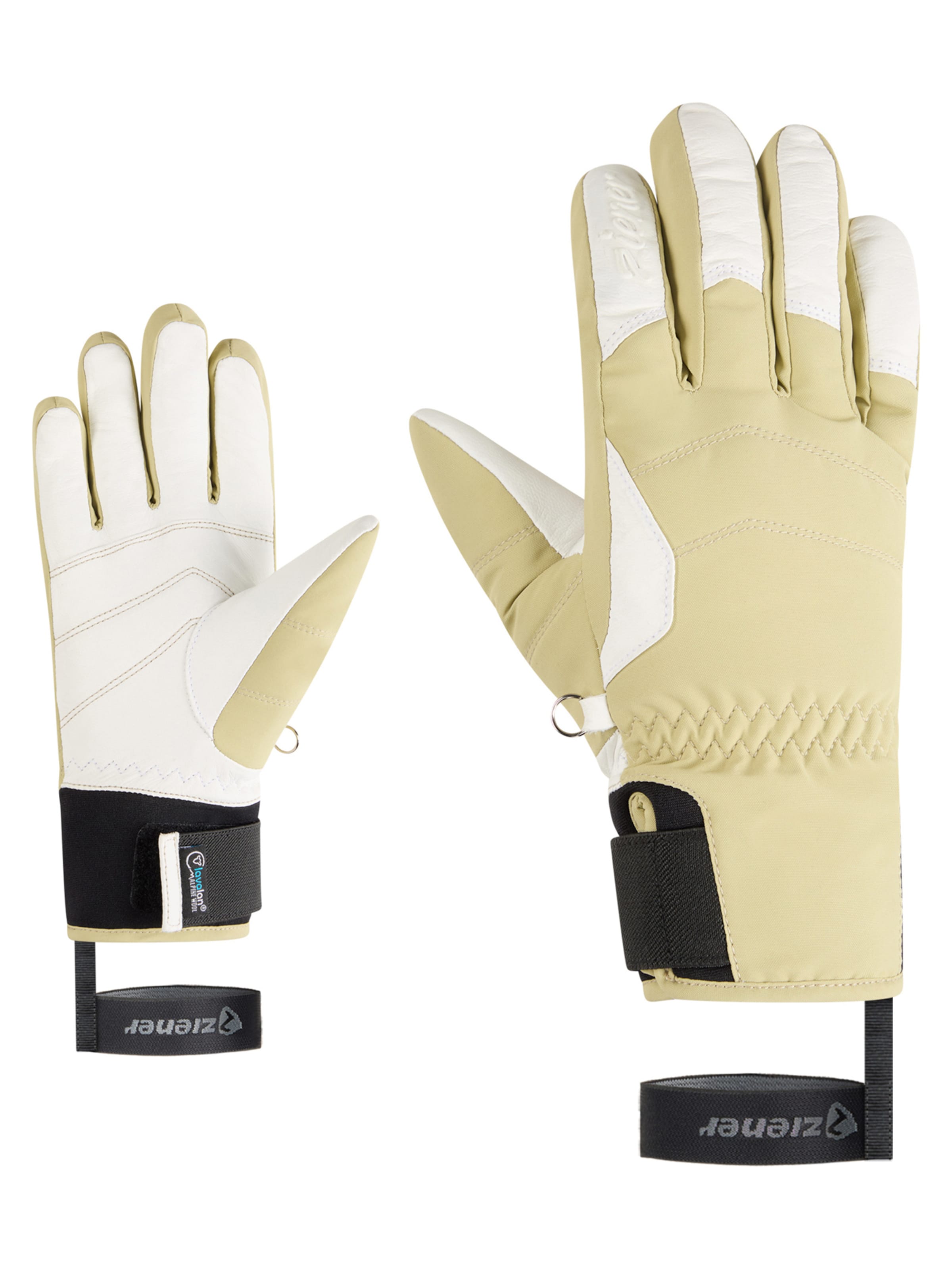 ZIENER Athletic Gloves 'Kale' in Beige: front