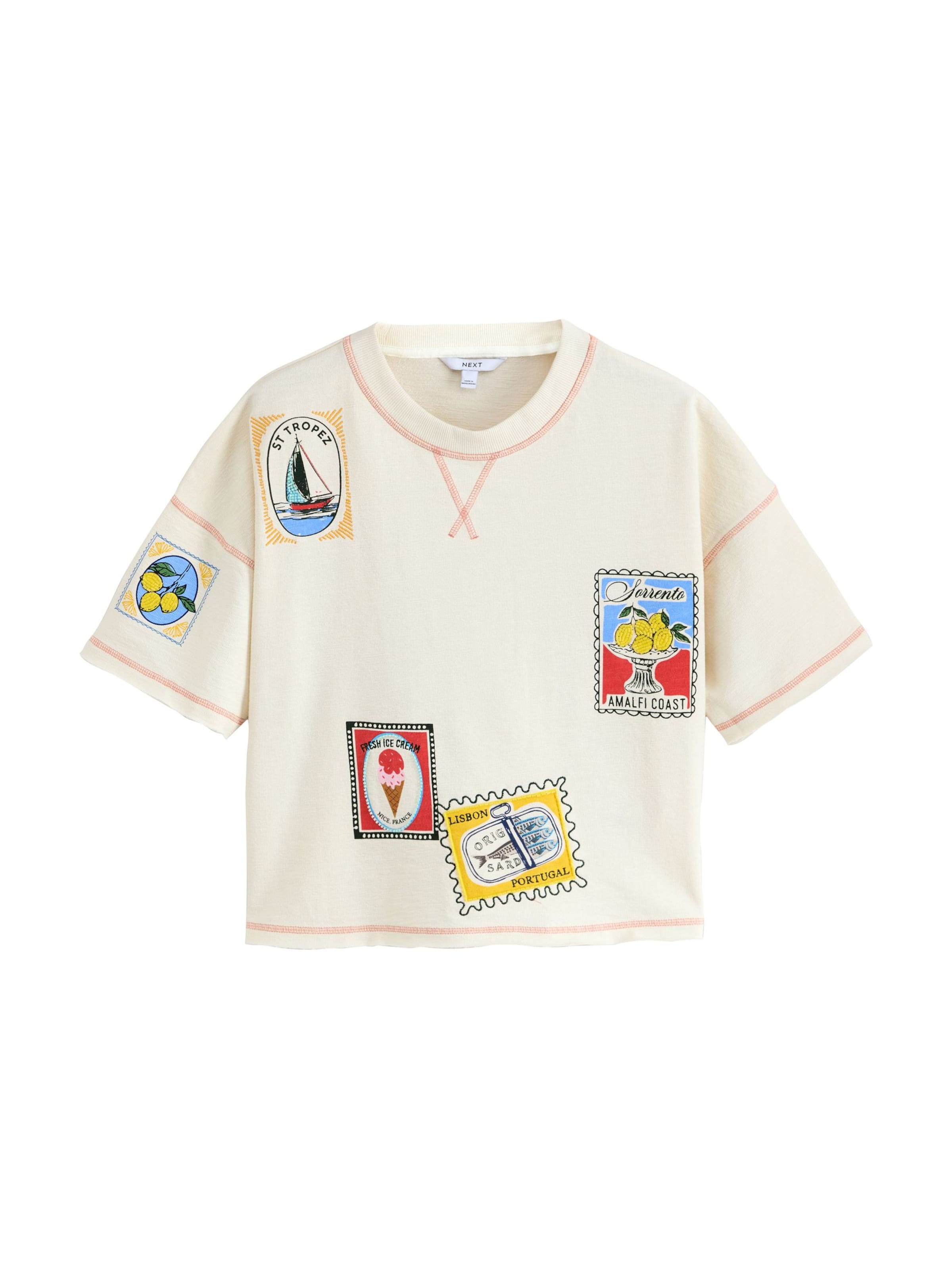 Next T-shirt i beige: framsida