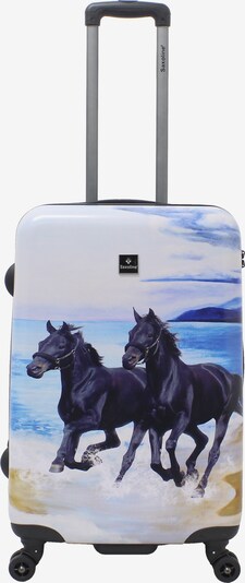 Saxoline Trolley 'Horse' in blau / goldgelb / schwarz / weiß, Produktansicht