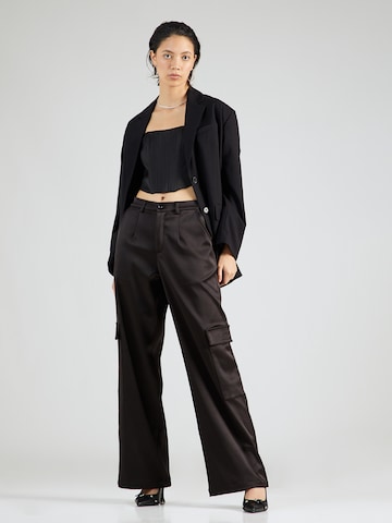 Wide Leg Pantalon cargo Karo Kauer en noir