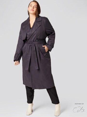 Guido Maria Kretschmer Curvy Between-Seasons Coat in Black: front