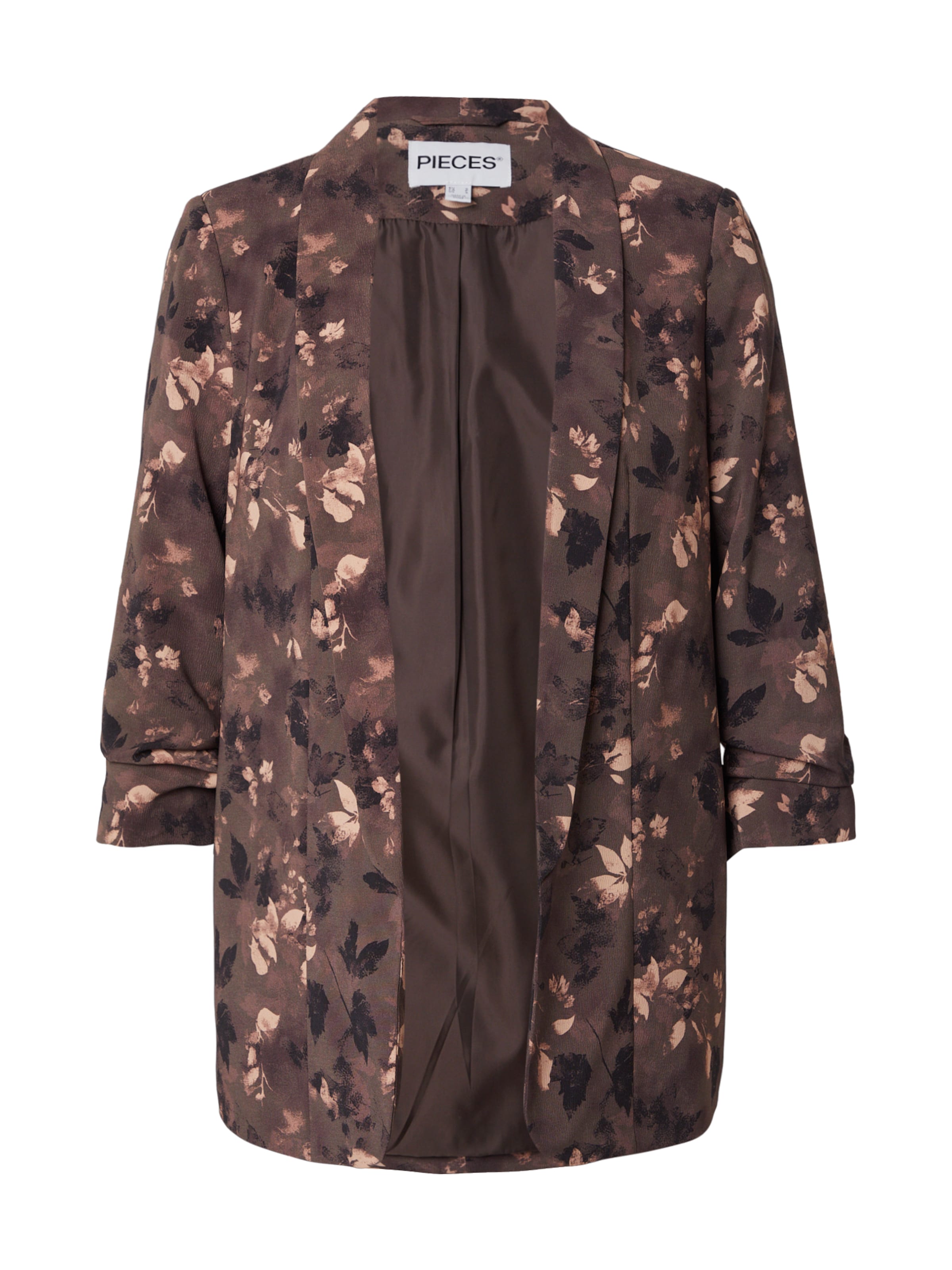 PIECES Blazer 'PCBosella' in 38 in Cream / Chocolate / Black, Item view
