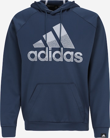 ADIDAS SPORTSWEAR - Sweatshirt de desporto 'Aeroready Game And Go Big Logo' em azul: frente