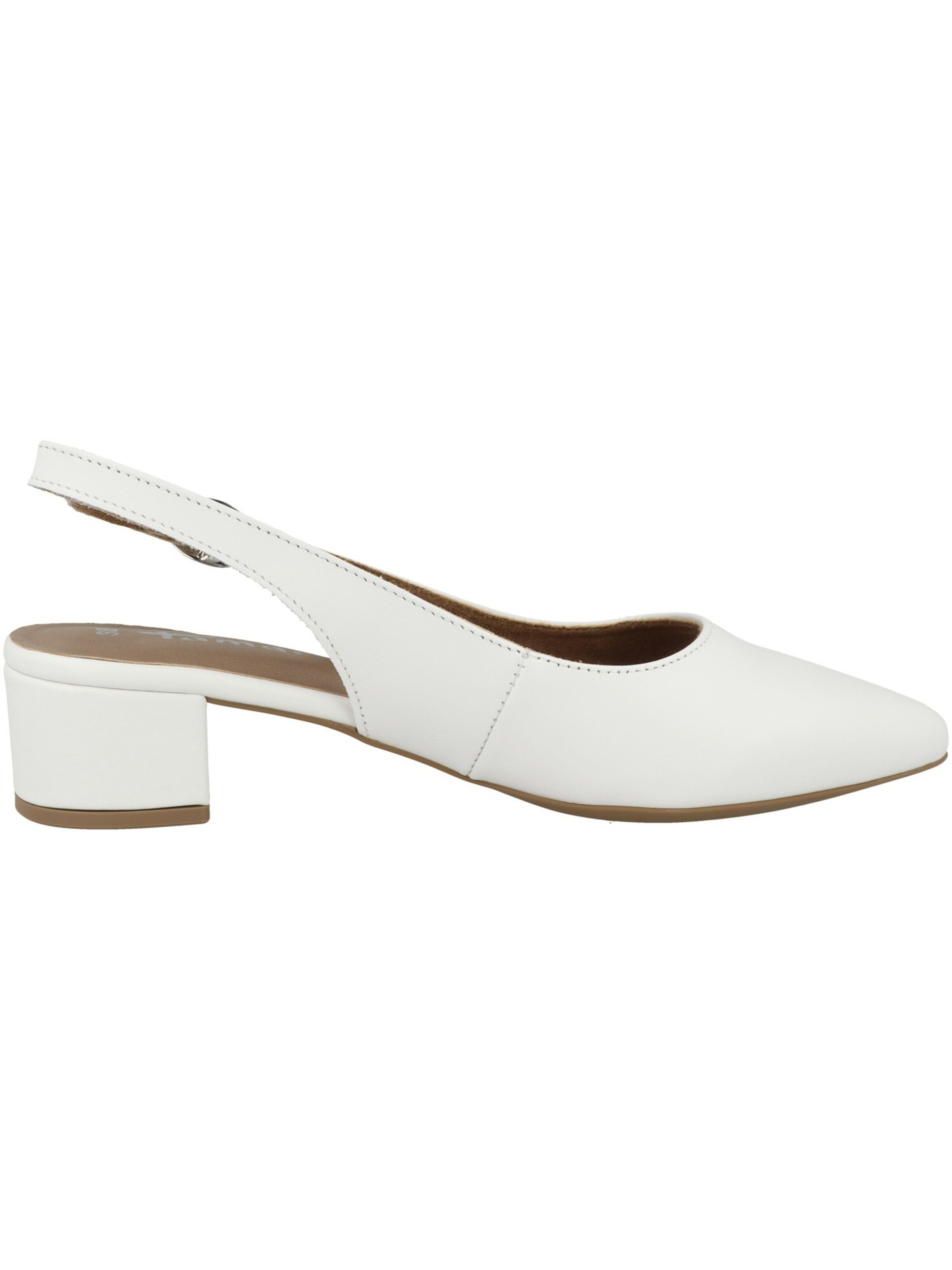 TAMARIS Slingback Pumps in White 