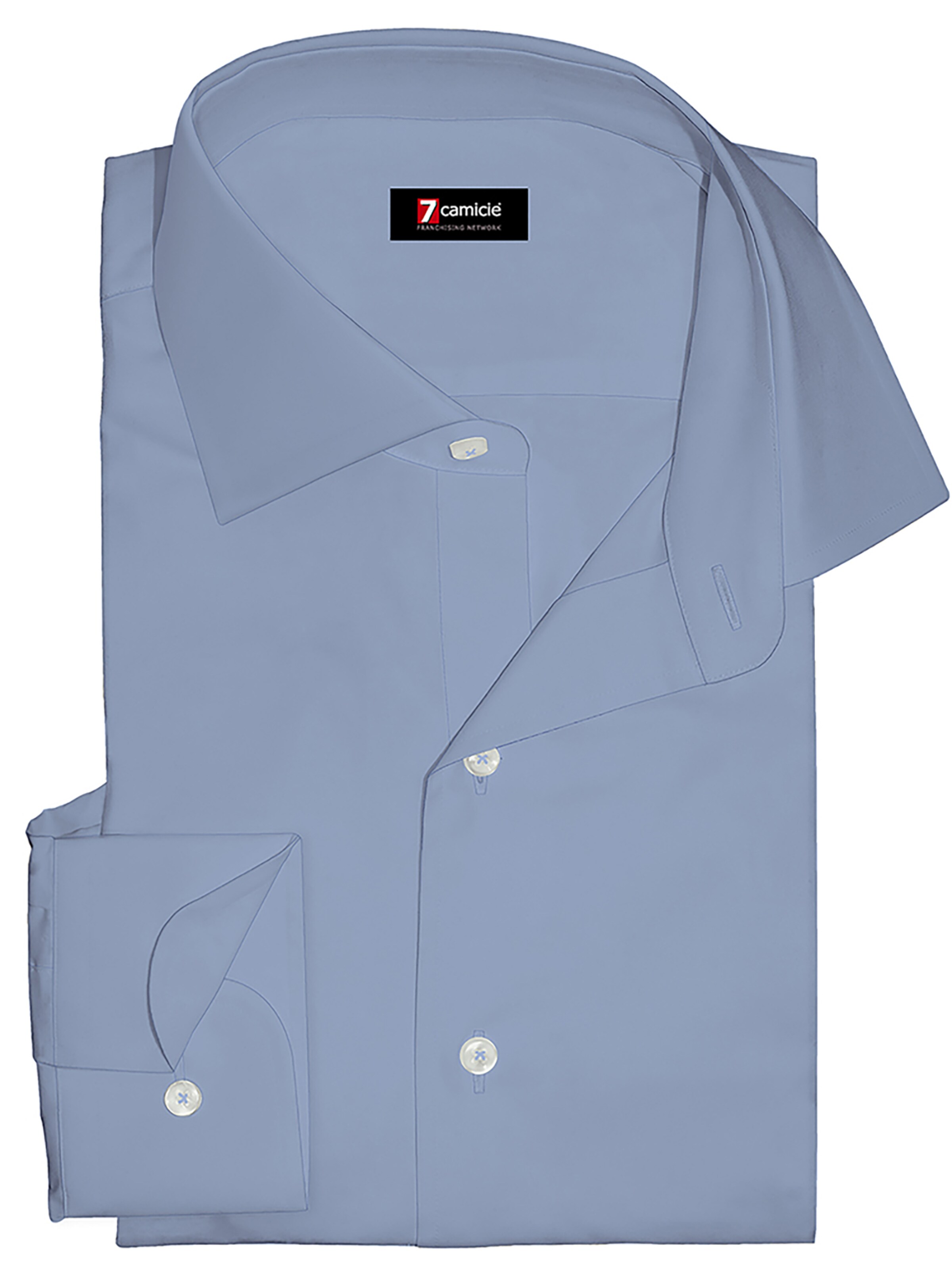7Camicie - Camisa de negocios 'Firenze Satin Man Shirt Black' en azul: frente