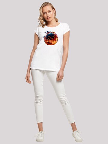 F4NT4STIC T-Shirt 'Basketball Sports Collection On FIRE' in Weiß