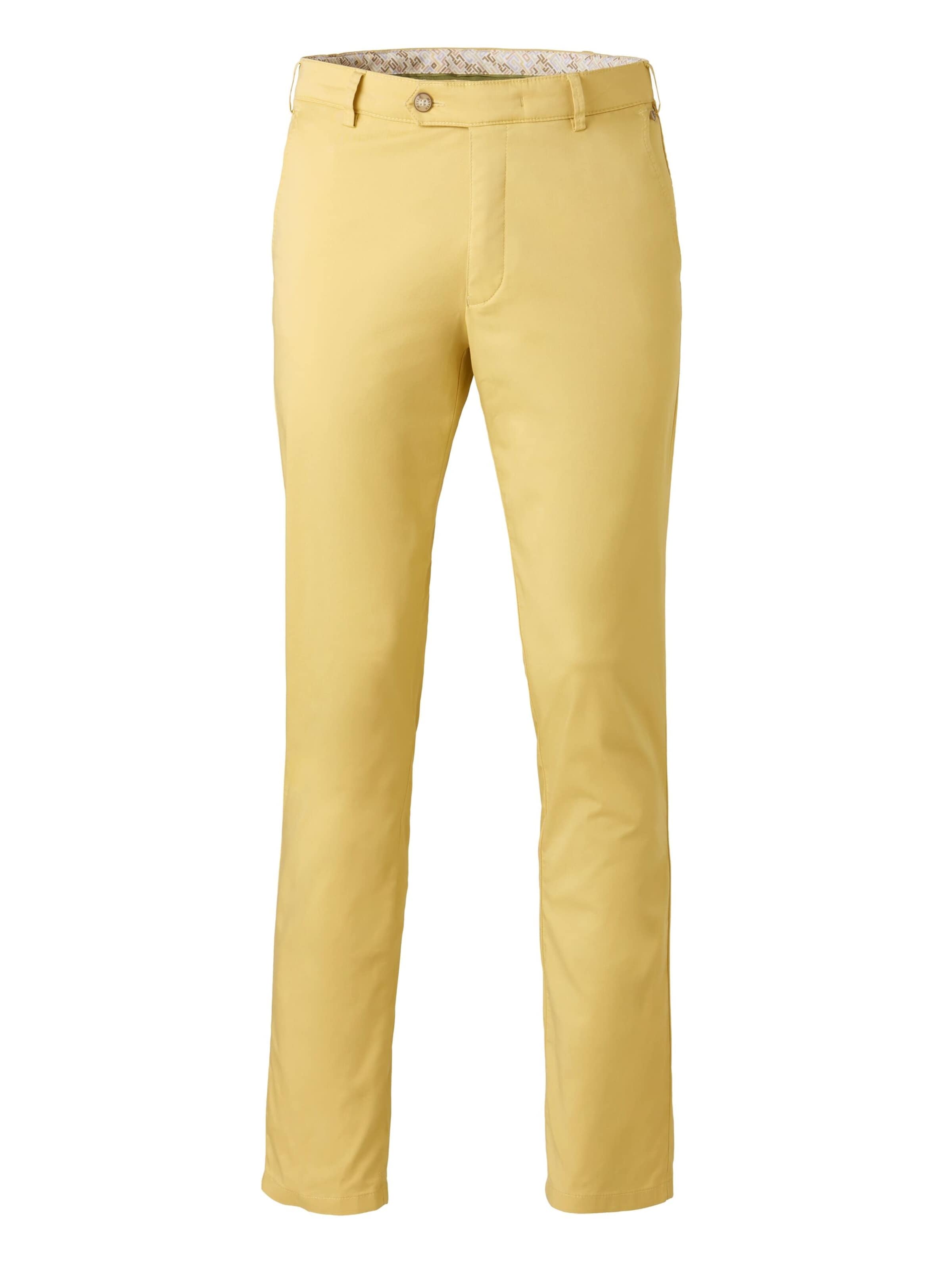 MEYER Chino trousers in Yellow: front