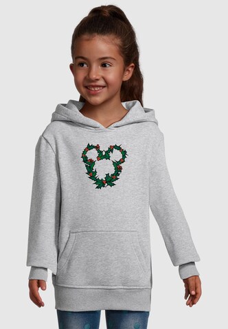 ABSOLUTE CULT Sweatshirt 'Mickey Mouse - Xmas Wreath' in Grau: Vorderseite