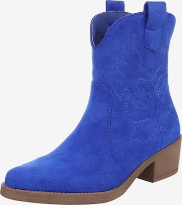 Ital-Design Cowboystiefel in Blau: Vorderseite