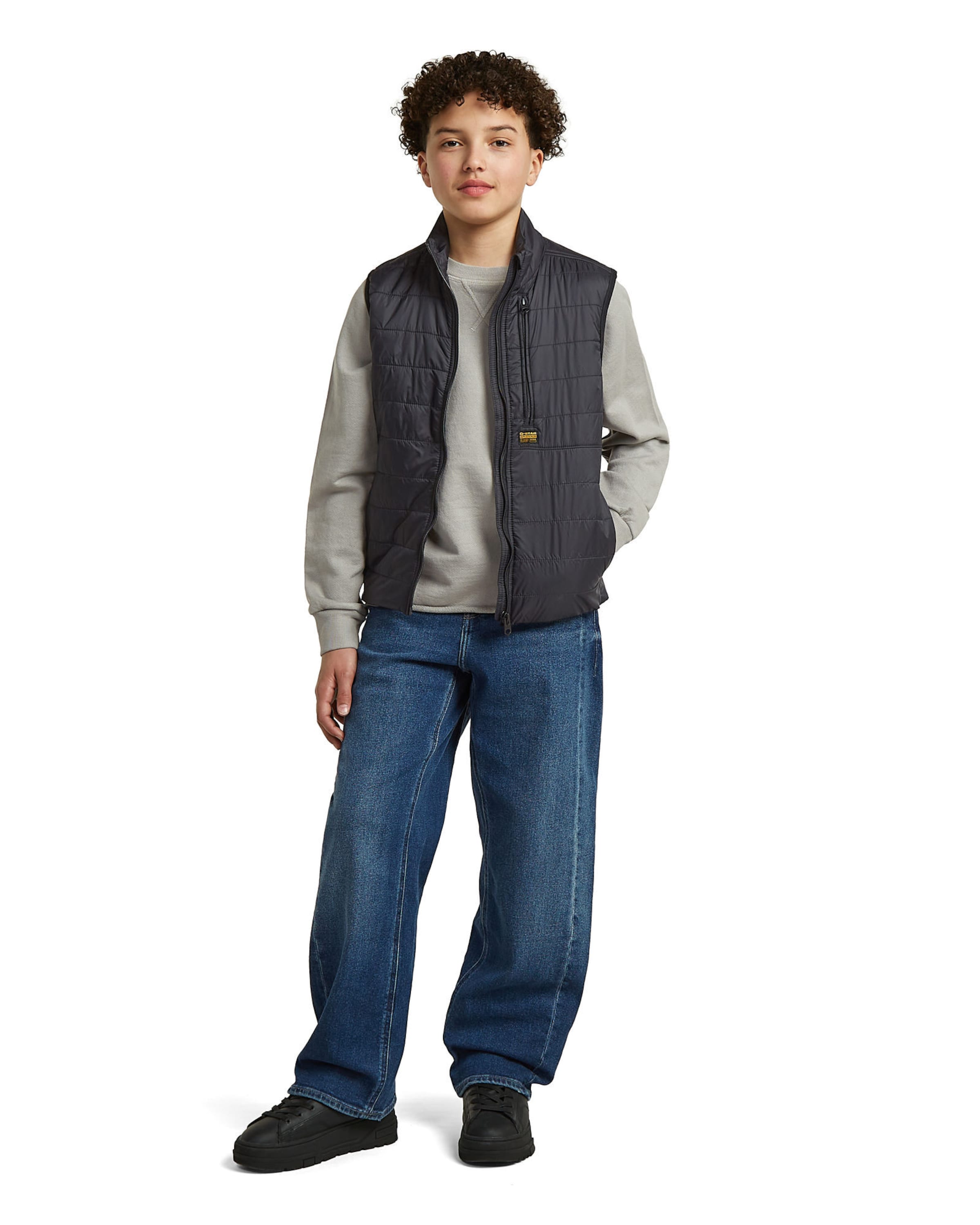 G-STAR Between-season jacket 'Boys Foundation Padded Liner Vest' in Black