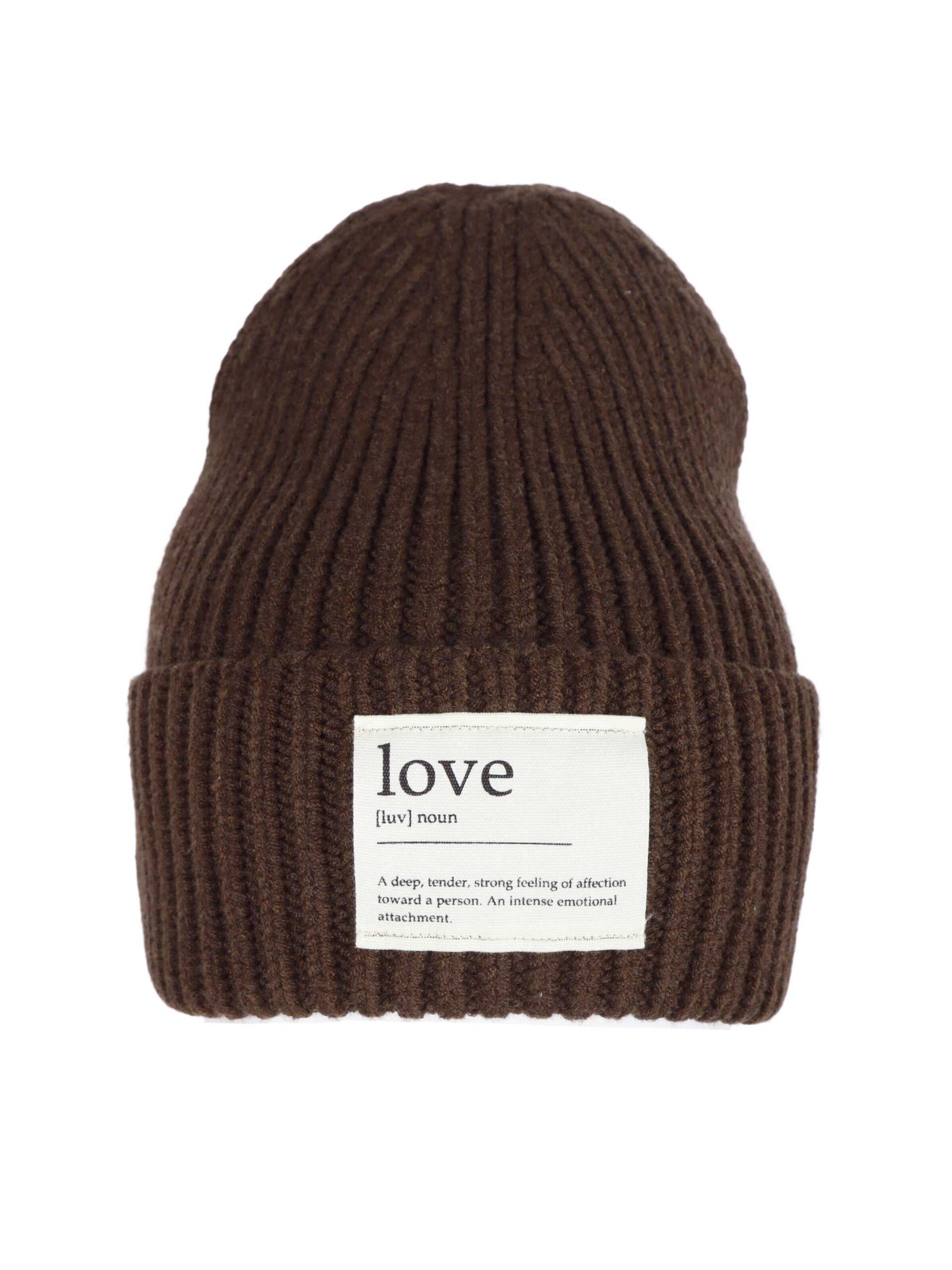 SAMAYA Mütze 'Love Is' in Braun